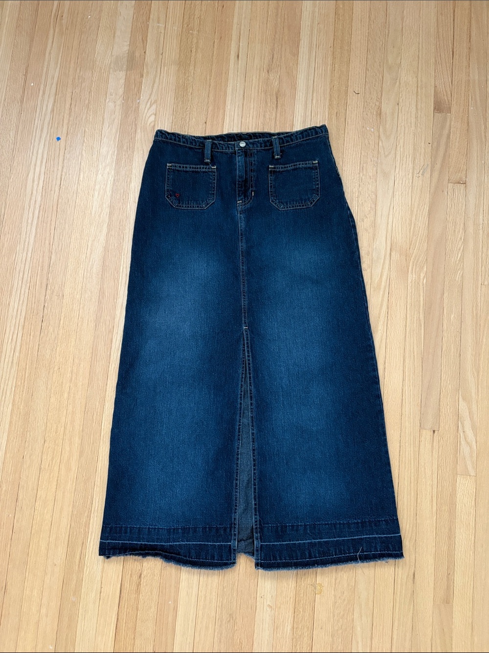 Vintage Y2K Roxy Dark Wash Denim Maxi Skirt Size 7